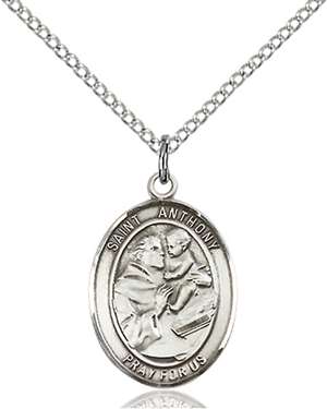 St. Anthony of Padua Medal<br/>8004 Oval, Sterling Silver