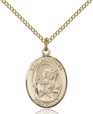 St. Apollonia Medal<br/>8005 Oval, Gold Filled