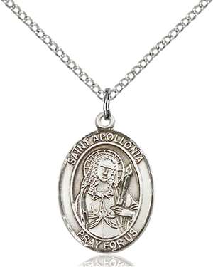 St. Apollonia Medal<br/>8005 Oval, Sterling Silver