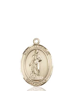 St. Barbara Medal<br/>8006 Oval, 14kt Gold