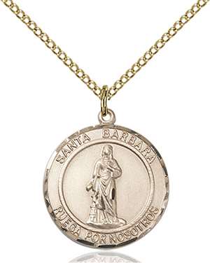 Santa Barbara Medal<br/>8006 Spanish, Round, Gold Filled