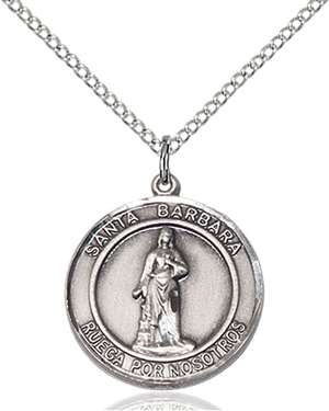Santa Barbara Medal<br/>8006 Spanish, Round, Sterling Silver