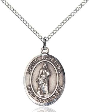 Santa Barbara Medal<br/>8006 Spanish, Oval, Sterling Silver