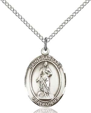 St. Barbara Medal<br/>8006 Oval, Sterling Silver