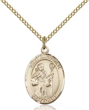 St. Augustine Medal<br/>8007 Oval, Gold Filled
