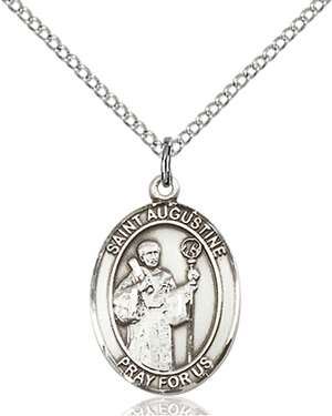 St. Augustine Medal<br/>8007 Oval, Sterling Silver