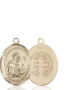 St. Benedict Medal<br/>8008 Oval, 14kt Gold