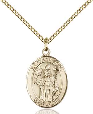 St. Boniface Medal<br/>8009 Oval, Gold Filled