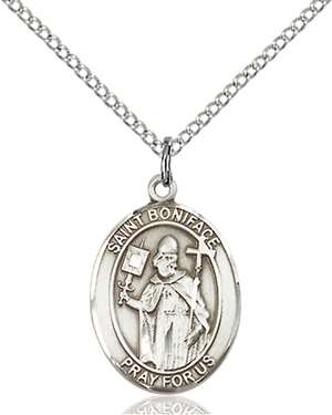 St. Boniface Medal<br/>8009 Oval, Sterling Silver