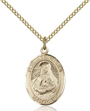 St. Frances Cabrini Medal<br/>8011 Oval, Gold Filled