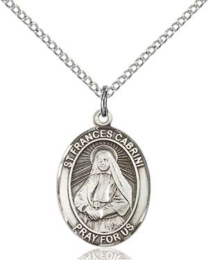St. Frances Cabrini Medal<br/>8011 Oval, Sterling Silver