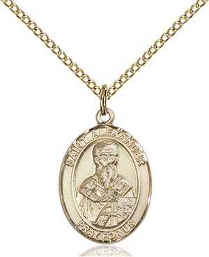 St. Alexander Sauli Medal<br/>8012 Oval, Gold Filled