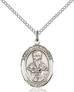 St. Alexander Sauli Medal<br/>8012 Oval, Sterling Silver