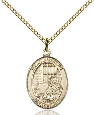 St. Benjamin Medal<br/>8013 Oval, Gold Filled