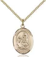 St. Catherine of Siena Medal<br/>8014 Oval, Gold Filled