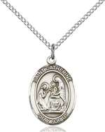 St. Catherine of Siena Medal<br/>8014 Oval, Sterling Silver