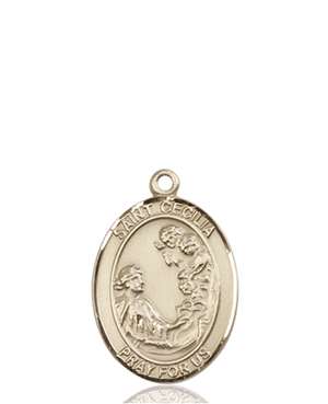 St. Cecilia Medal<br/>8016 Oval, 14kt Gold