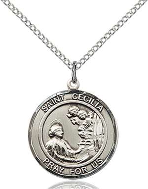 St. Cecilia Medal<br/>8016 Round, Sterling Silver