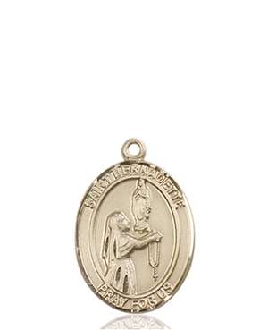 St. Bernadette Medal<br/>8017 Oval, 14kt Gold
