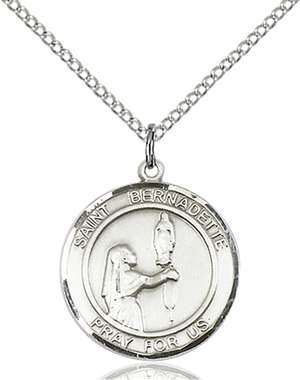 St. Bernadette Medal<br/>8017 Round, Sterling Silver