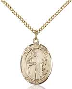St. Brendan the Navigator Medal<br/>8018 Oval, Gold Filled