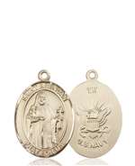 St. Brendan the Navigator / Navy Medal<br/>8018 Oval, 14kt Gold