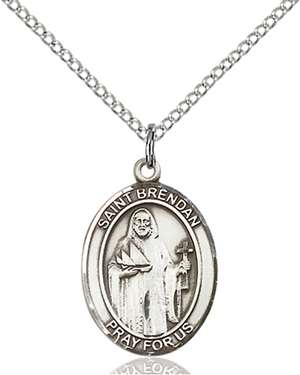 St. Brendan the Navigator Medal<br/>8018 Oval, Sterling Silver