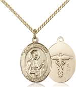 St. Camillus of Lellis / Nurse Medal<br/>8019 Oval, Gold Filled