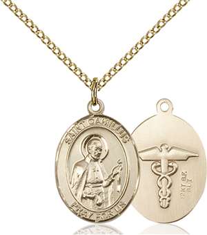 St. Camillus of Lellis / Nurse Medal<br/>8019 Oval, Gold Filled