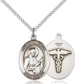 St. Camillus of Lellis / Nurse Medal<br/>8019 Oval, Sterling Silver