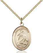 St. Charles Borromeo Medal<br/>8020 Oval, Gold Filled