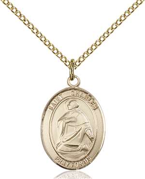 St. Charles Borromeo Medal<br/>8020 Oval, Gold Filled