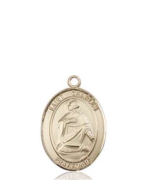 St. Charles Borromeo Medal<br/>8020 Oval, 14kt Gold