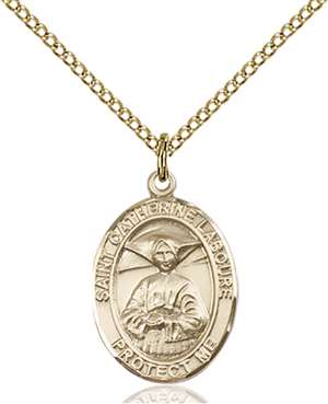 St. Catherine Laboure Medal<br/>8021 Oval, Gold Filled