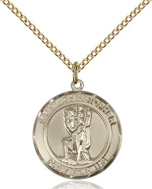 St. Christopher Medal<br/>8022 Round, Gold Filled
