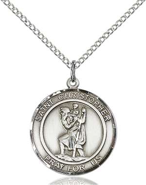 St. Christopher Medal<br/>8022 Round, Sterling Silver