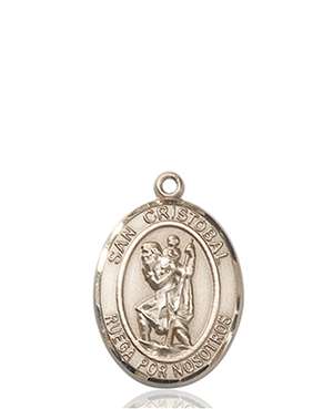 San Cristobal Medal<br/>8022 Spanish, Oval, 14kt Gold