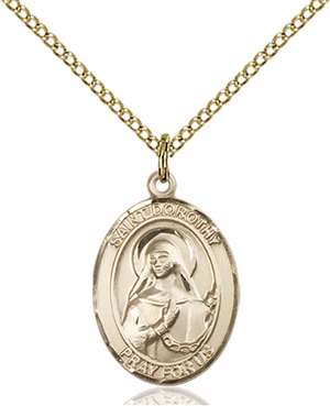 St. Dorothy Medal<br/>8023 Oval, Gold Filled