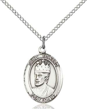 St. Edward the Confessor Medal<br/>8026 Oval, Sterling Silver