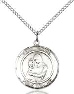 St. Clare of Assisi Medal<br/>8028 Round, Sterling Silver