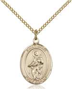 St. Jane of Valois Medal<br/>8029 Oval, Gold Filled