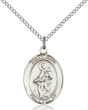 St. Jane of Valois Medal<br/>8029 Oval, Sterling Silver