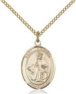 St. Dymphna Medal<br/>8032 Oval, Gold Filled