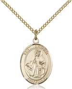 St. Dymphna Medal<br/>8032 Oval, Gold Filled