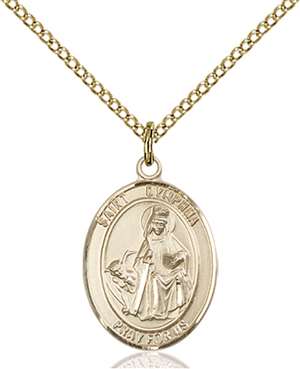 St. Dymphna Medal<br/>8032 Oval, Gold Filled