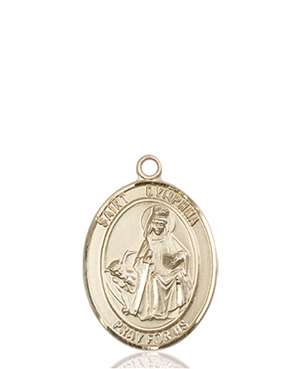 St. Dymphna Medal<br/>8032 Oval, 14kt Gold