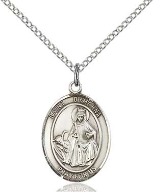 St. Dymphna Medal<br/>8032 Oval, Sterling Silver