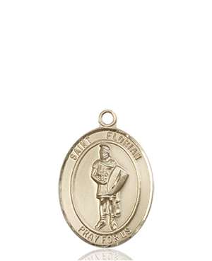 St. Florian Medal<br/>8034 Oval, 14kt Gold