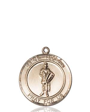 St. Florian Medal<br/>8034 Round, 14kt Gold