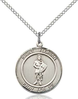 St. Florian Medal<br/>8034 Round, Sterling Silver